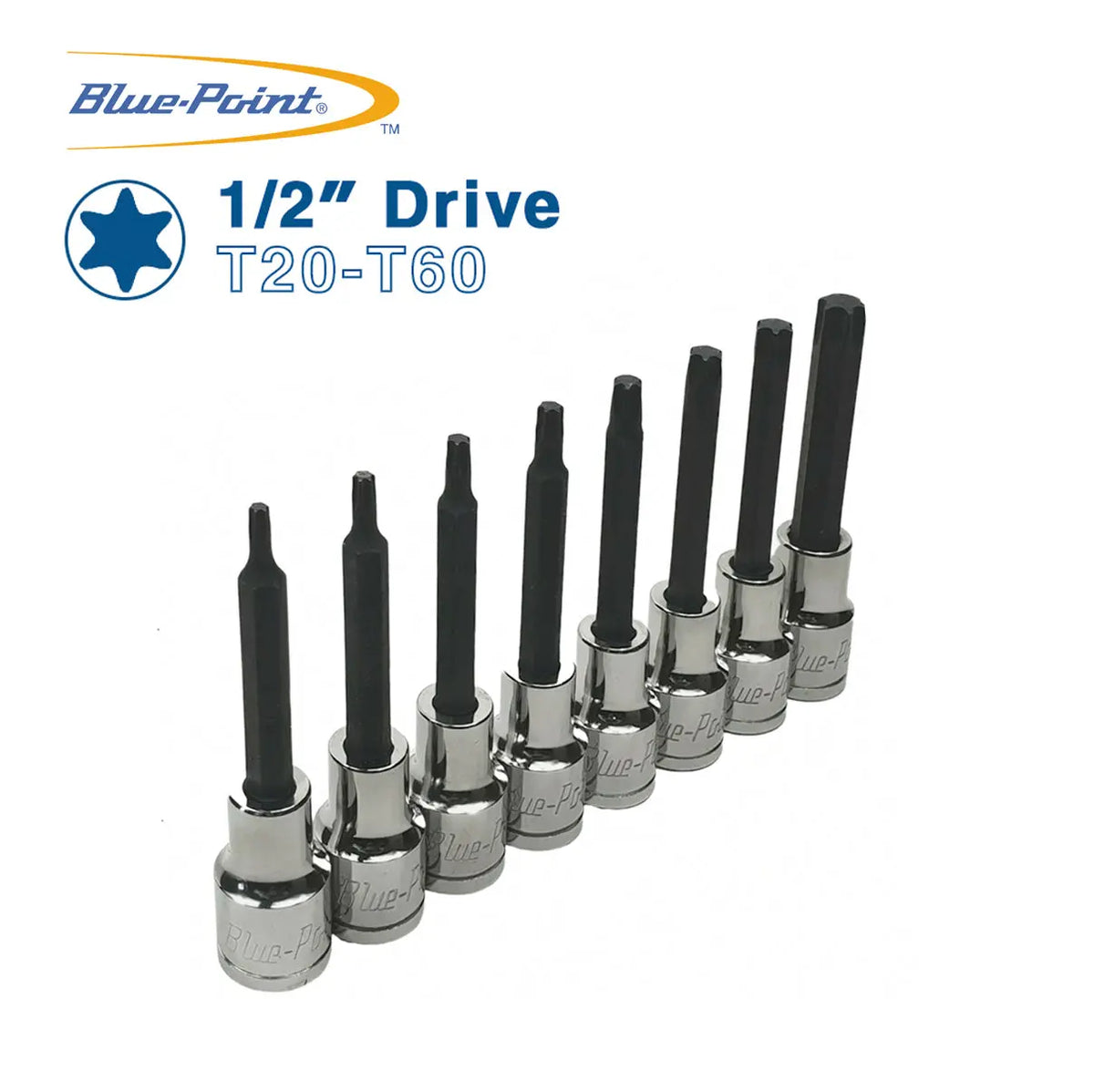 Blue Point 1/2 Long Torx Sockets T20-T60 BluePoint