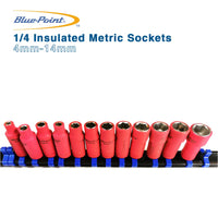 Blue Point 1/4 Insulated Metric Sockets 4mm-14mm 12 Sockets BluePoint