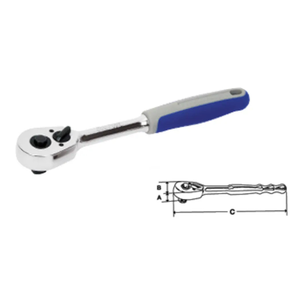 Blue Point 1/4inch  3/8inch  1/2inch  Quick Release Ratchet, Soft Grip Handle - FairTools Blue Point 1/4inch  3/8inch  1/2inch  Quick Release Ratchet, Soft Grip Handle