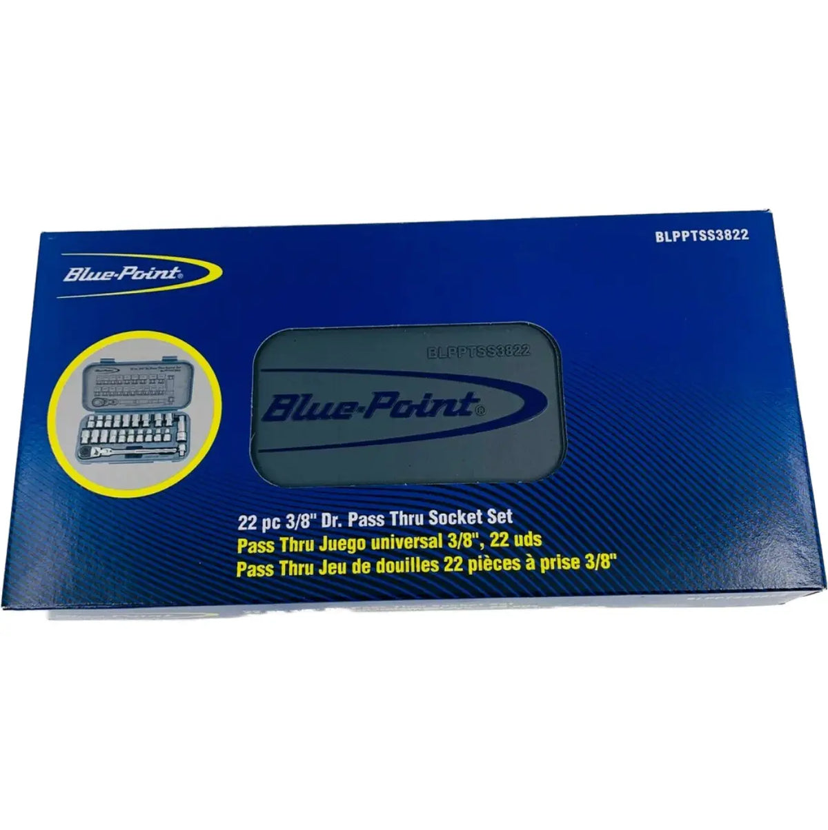 Blue Point 22 PC 3/8 Drive Pass Thru Socket Set Blpptss3822 - FairTools Blue Point 22 PC 3/8 Drive Pass Thru Socket Set Blpptss3822