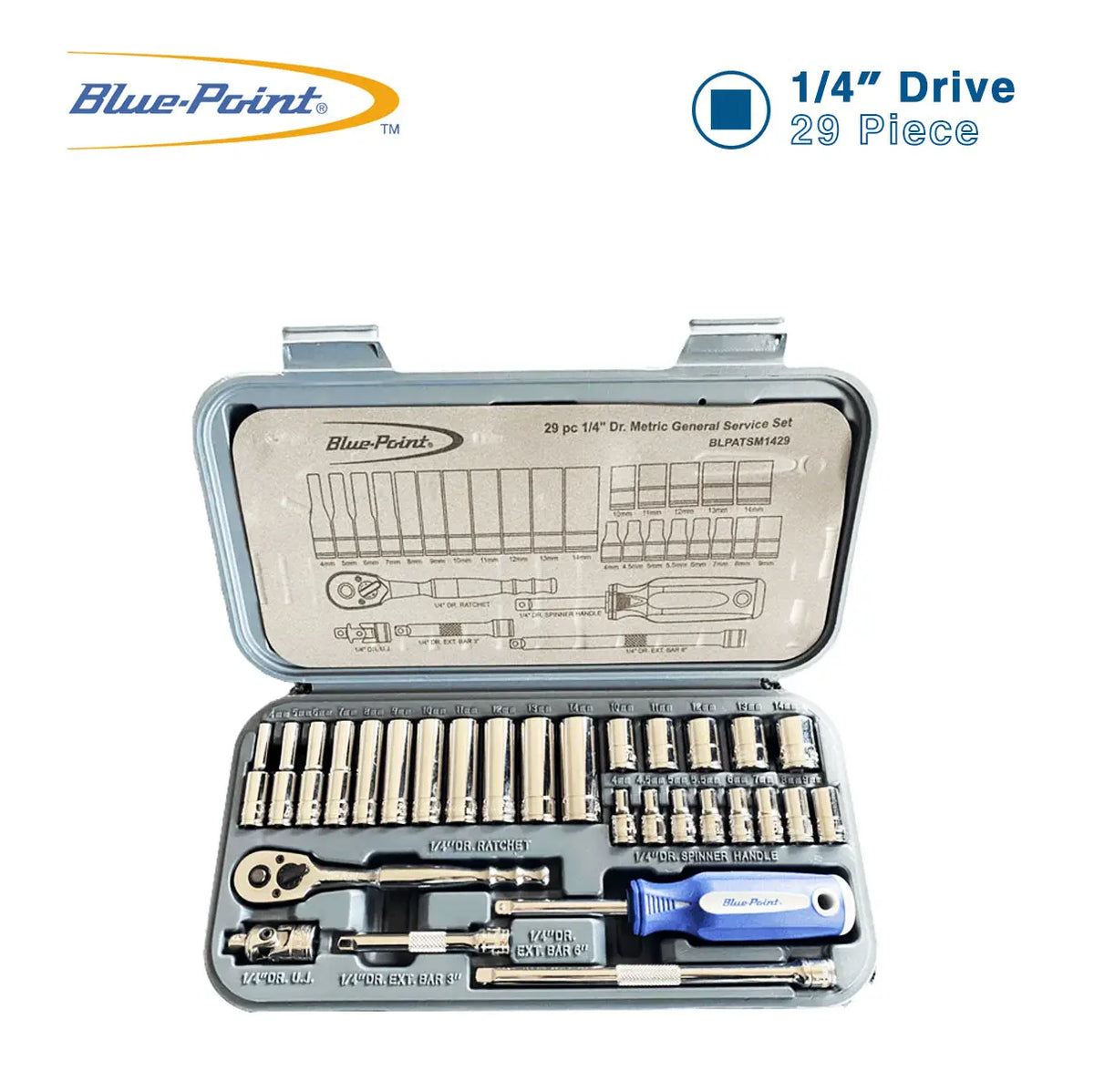 Blue Point 29 Piece 1/4 Drive Socket Set BLPATSM1429 BluePoint