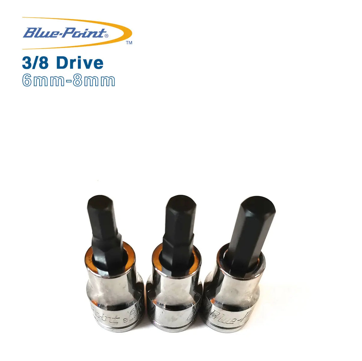 Blue Point 3/8 Drive Hex Sockets 6mm - 8mm BluePoint