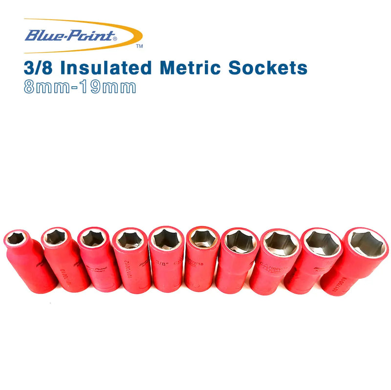 Blue Point 3/8 Insulated Metric Sockets 8mm-19mm 10 Sockects BluePoint