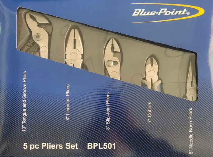 Blue-Point 5 Pieces Standard Pliers Set - Blue/Grey (BPL501) BluePoint