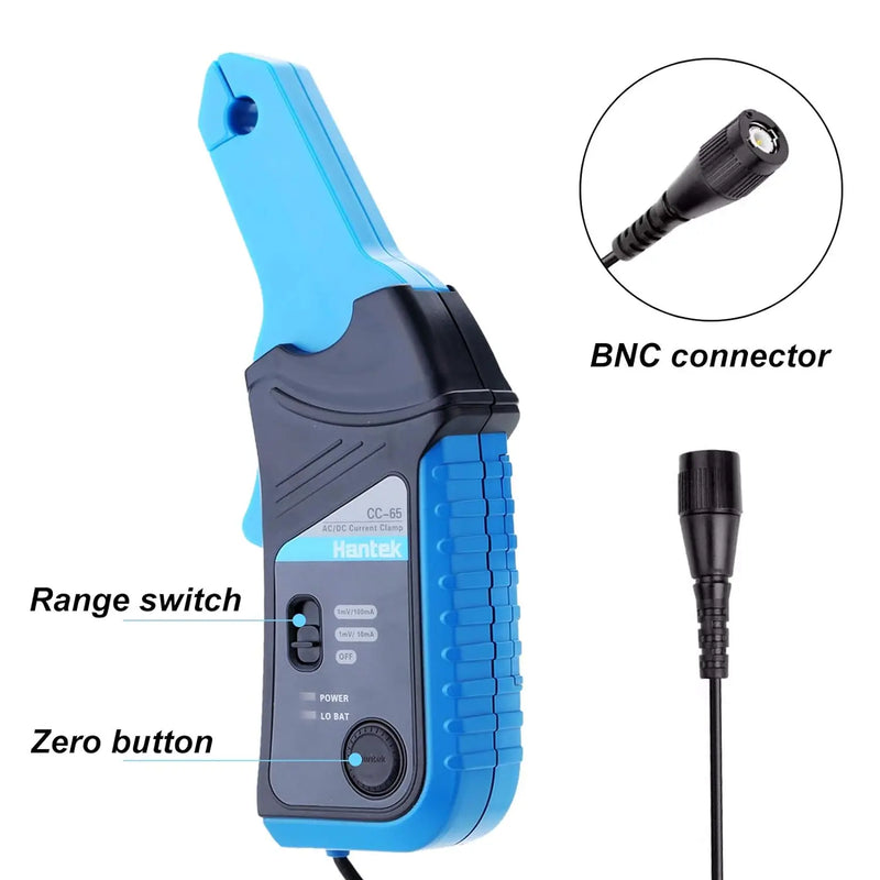 Hantek CC-65 AC/DC Multimeter Current Clamp Meter with BNC Connector Up to 20 kHz 20mA to 65A DC Hantek