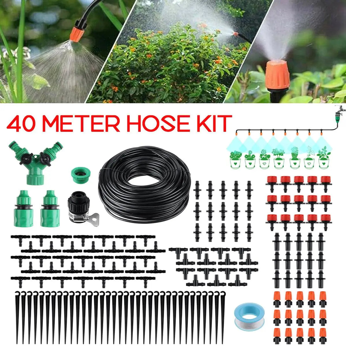 DIY Drip Garden Irrigation Watering System Kit FairTools