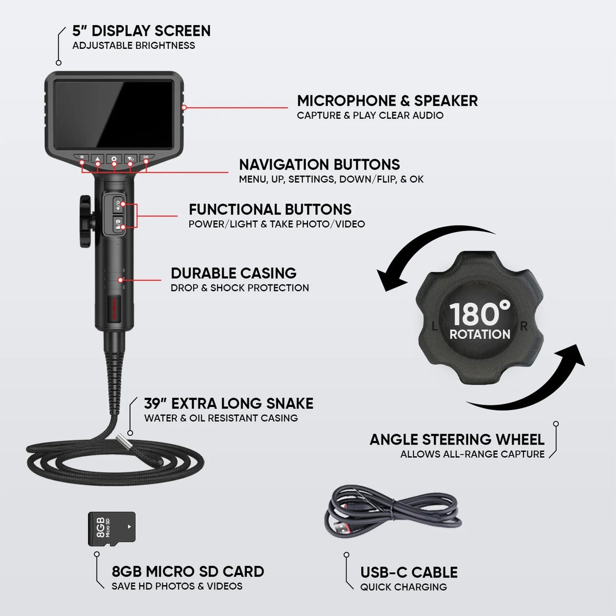 Thinkcar ES401 Video Endoscope HD Digital Endoscope Thinkcar