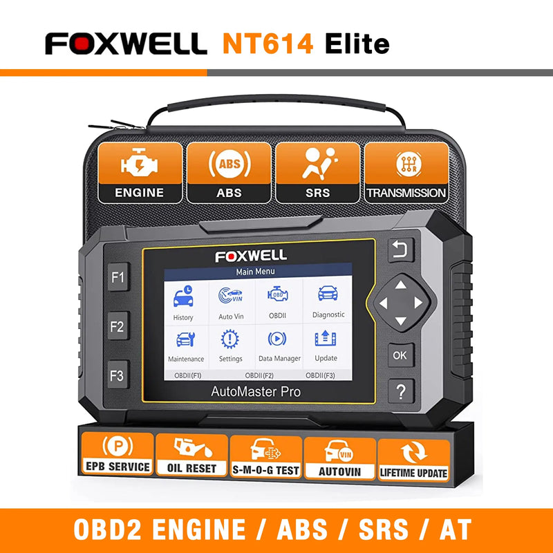 Foxwell NT614 Elite OBD2 Diagnostic Scanner ABS SRS Engine EBP Oil Reset Car Scan Tool Foxwell