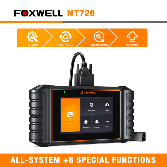 Foxwell NT726 OBD2 Tool Diagnostic Tool All System 8 Service Functions Foxwell