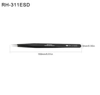RHINO RH TS ESD Anti-Static High-Precision Super Hard Tweezers (Matte Black) FairTools