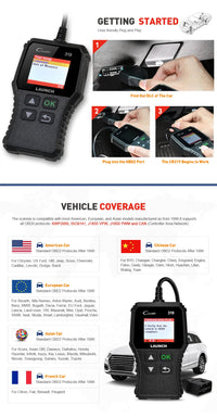 LAUNCH CR319 OBD2 Scanner Engine Code Reader LAUNCH