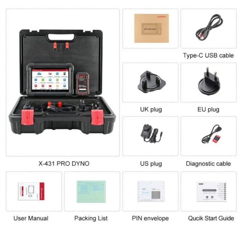 LAUNCH X431 PRO Dyno 8" Professional Car OBDII Full System Diagnostic Scanner - FairTools