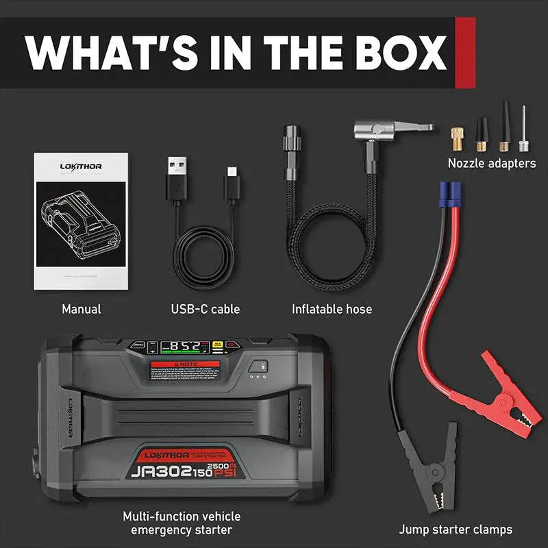 LOKITHOR JA302 Jump Starter with Air Compressor 2500Amp Lokithor