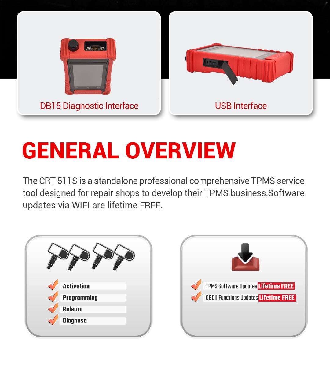 Launch CRT511S TPMS Relearn Programming Diagnostic Tool Launch