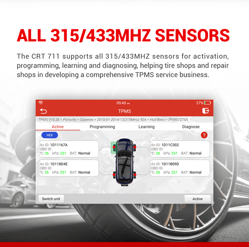 Launch CRT711 TPMS Relearn Programming Scanner FairTools