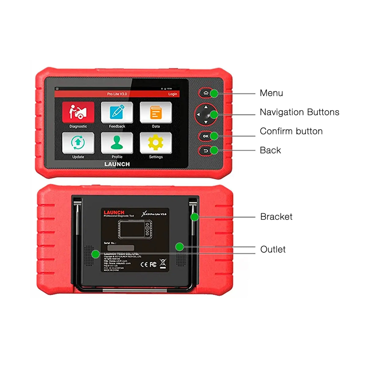Launch X-431 Pro Lite V3.0 Diagnostic Scan Tool Touch Screen - FairTools