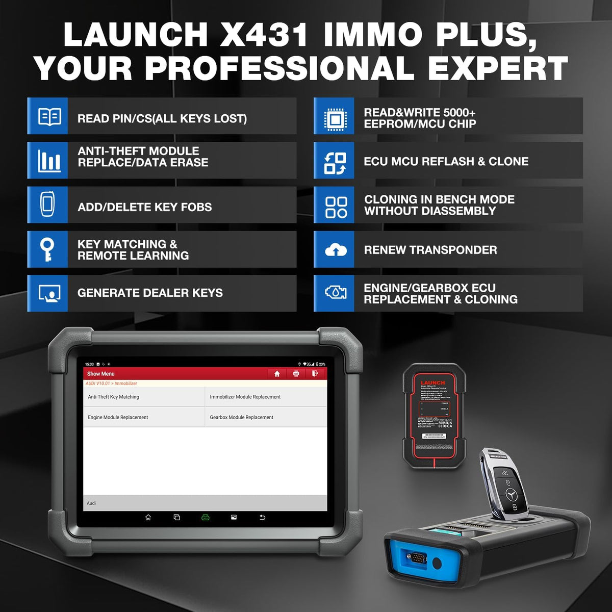 Launch X431 IMMO Plus Key Programming Diagnostic Scann Tool Launch