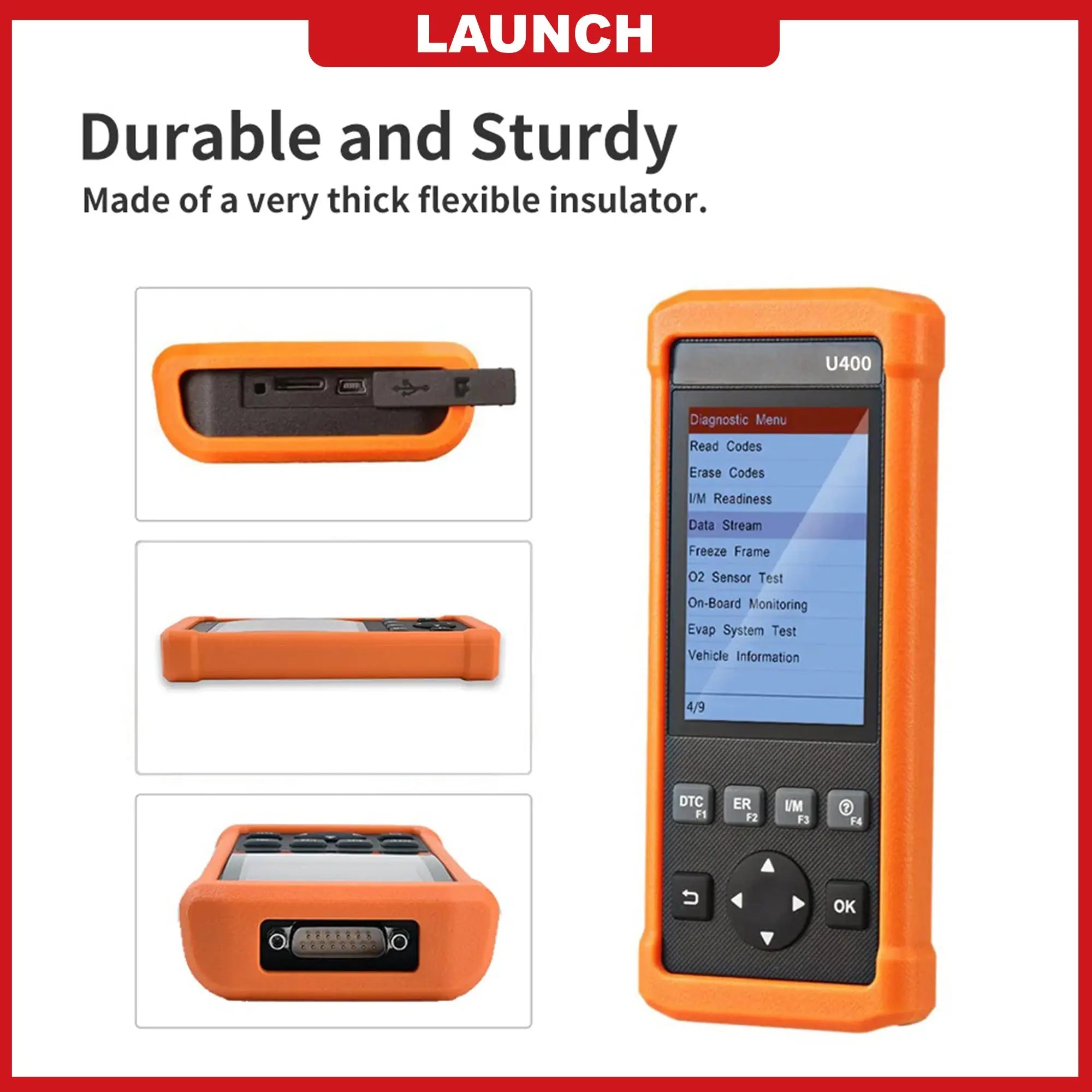 Launch U400 OBD2 Automotive Code Reader Scan Tool Lifetime Update ...