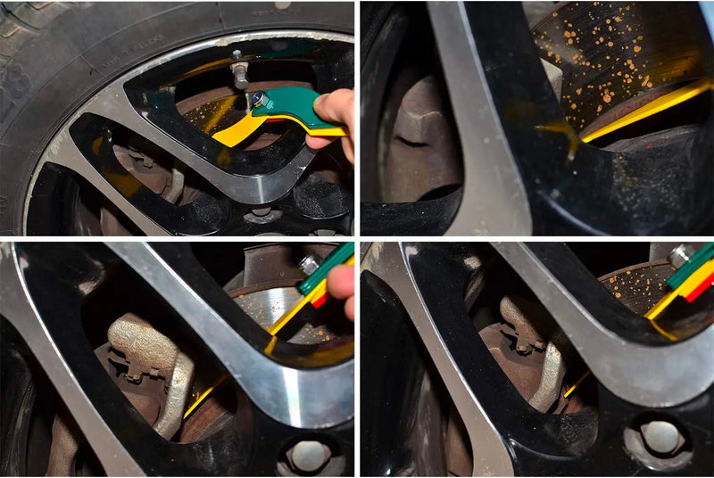 Metal Brake Pad Detector Brake Measure Pad Thickness Gauge Scale Car Repair Tool Brake Feeler Kit Brake Lining Tool FairTools