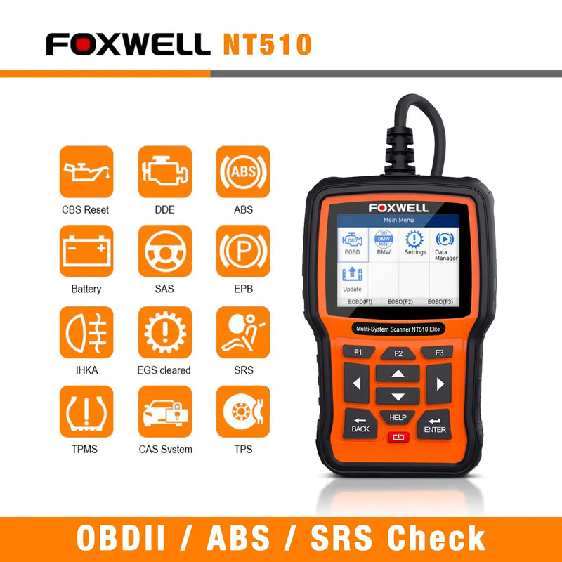 Pre-installed Foxwell NT510 Elite full system OBD1/OBD2 scanner car diagnostic tool - FairTools