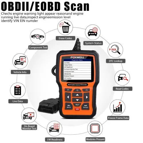 Pre-installed Foxwell NT510 Elite full system OBD1/OBD2 scanner car diagnostic tool - FairTools