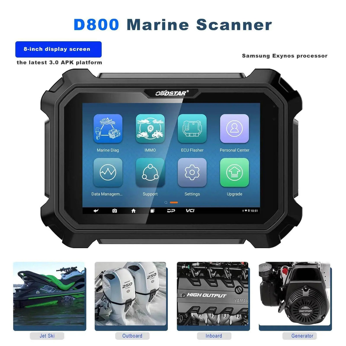 OBDSTAR D800 B Diagnostic Tool for Marine - FairTools