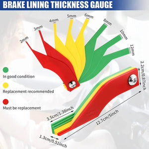 Plastic Brake Pad Measuring Tool Gauge Feeler Tester Scale Lining Thickness Gauge