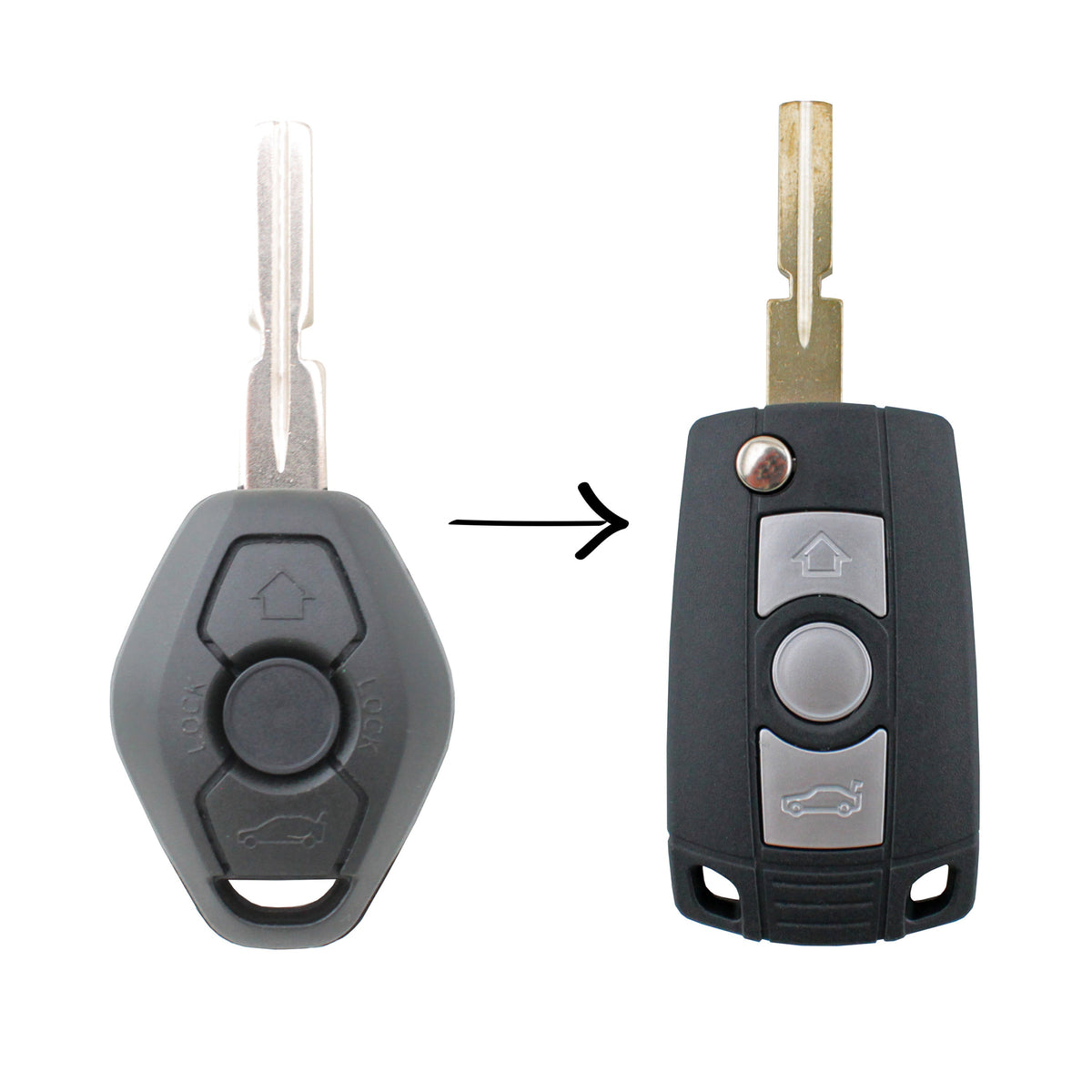 BMW X3, X5, Z4, E46 & 3/5/7 Series 3 Button Flip Key Remote