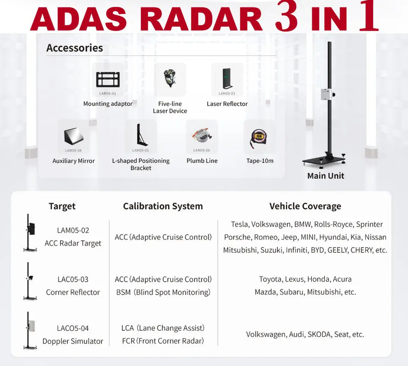 SmartSafe Launch ADAS Radar Calibration Kit 3 in 1 Launch