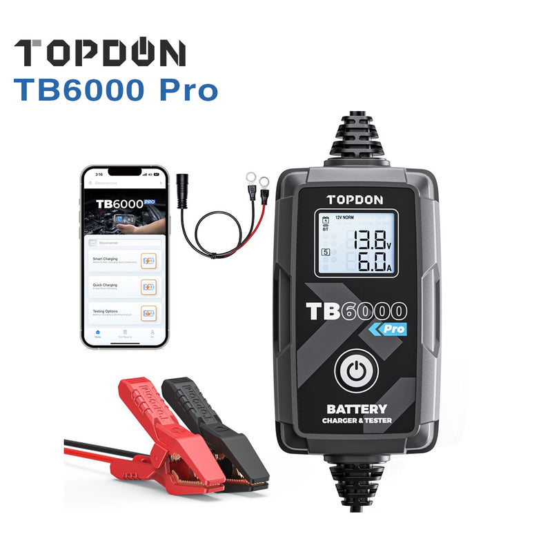 Topdon TB6000 Pro Battery Charger Battery Tester Topdon