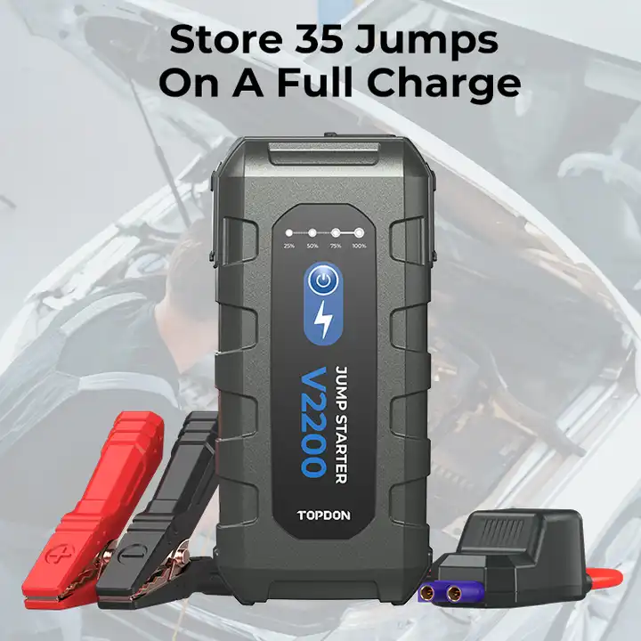 TOPDON V2200 2200A 12V Portable Car Emergency Kits Battery Charger Jump Starter FairTools