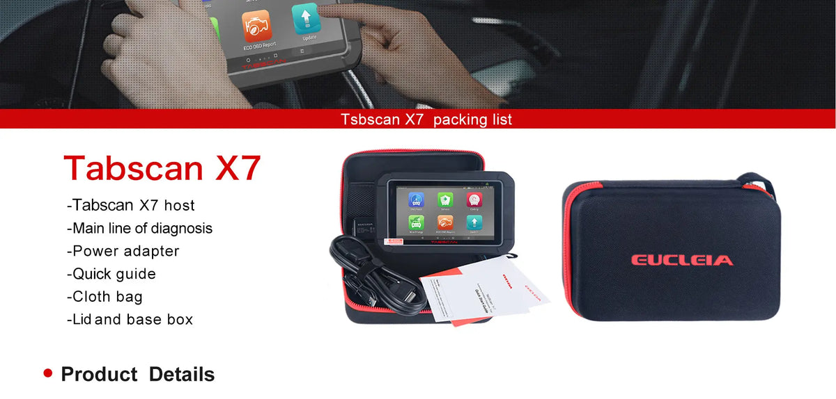 TabScan X7 Car Code Reader with Active Test Full-System Diagnostic Scanner Eucleia