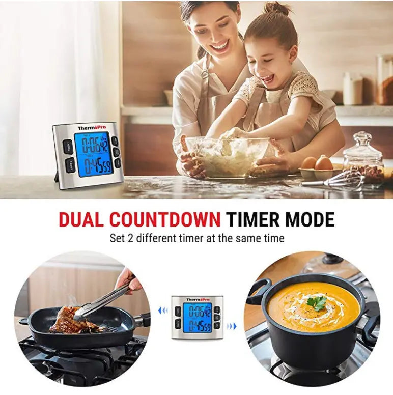 ThermoPro TM02 Digital Kitchen Timer with Dual Countdown – FairTools