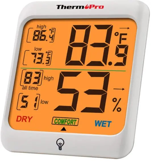 ThermoPro TP53 Wireless Humidity & Temperature Monitor with Touchscreen - FairTools ThermoPro TP53 Wireless Humidity & Temperature Monitor with Touchscreen
