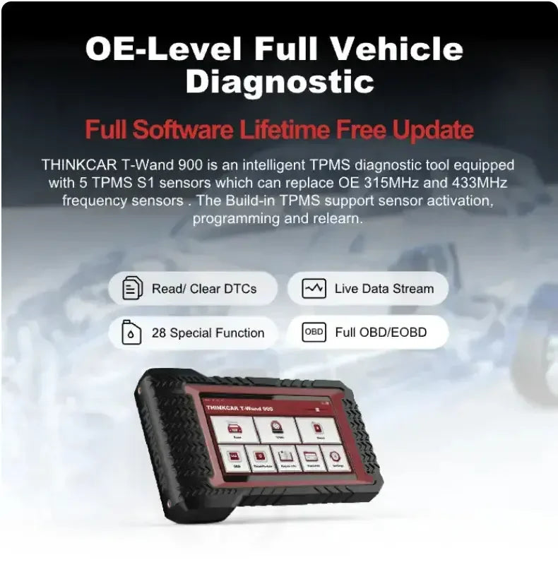 Thinkcar T-Wand 900 TPMS Diagnostic Tool with 5 TPMS Sensors - Vehicle ...