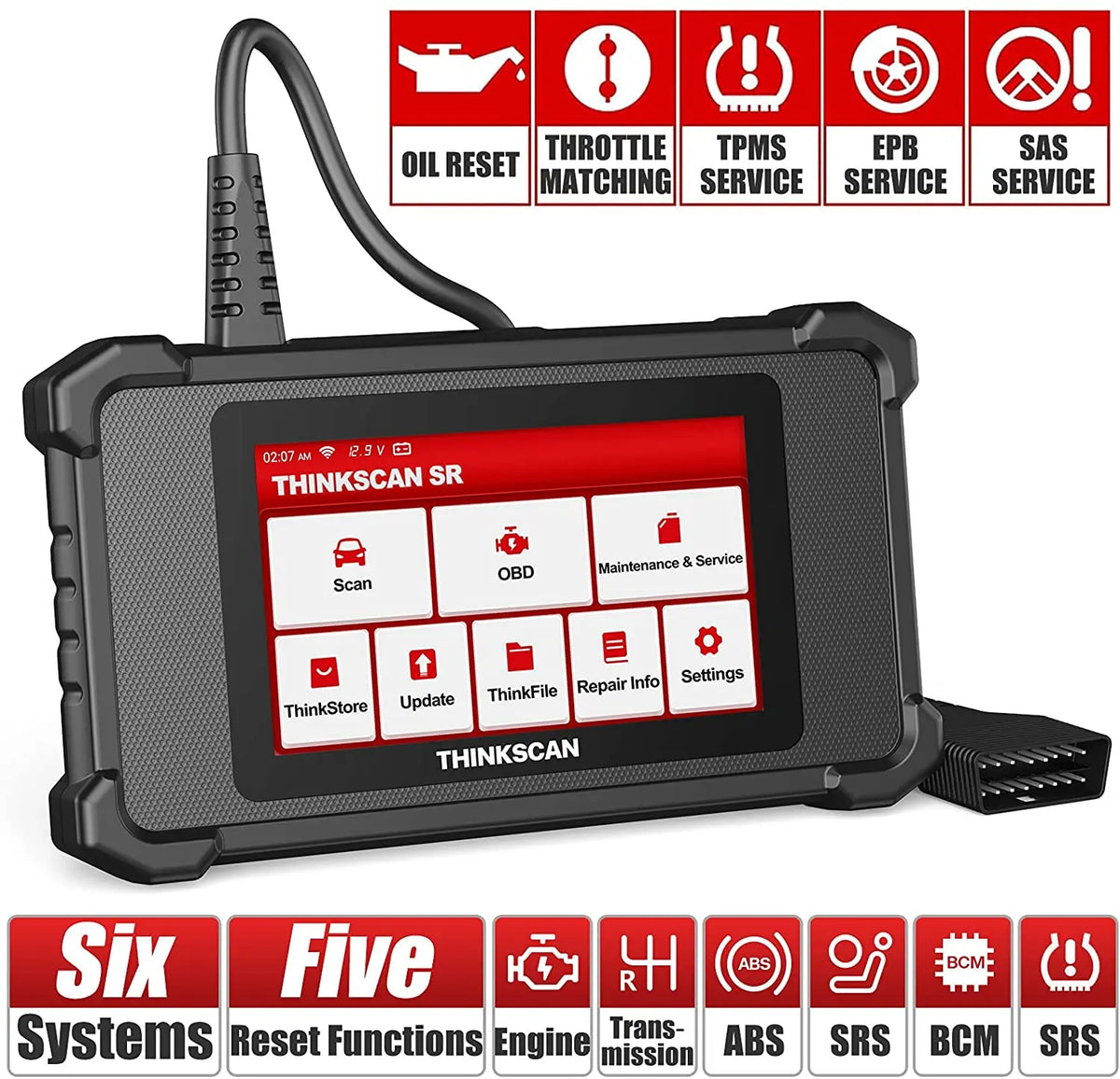 All System OBD2 Scanner Car Diagnostic Tool ABS,DPF,EPB,SAS,SRS,TPMS,Engine  Scan