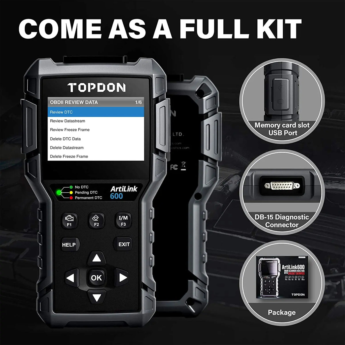 Topdon AL600 Car Engine ABS SRS OBD2 DTC Fault Code Reader Scanner Topdon