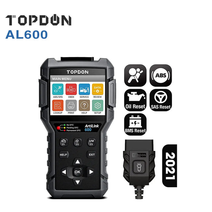 Topdon AL600 Car Engine ABS SRS OBD2 DTC Fault Code Reader Scanner Topdon