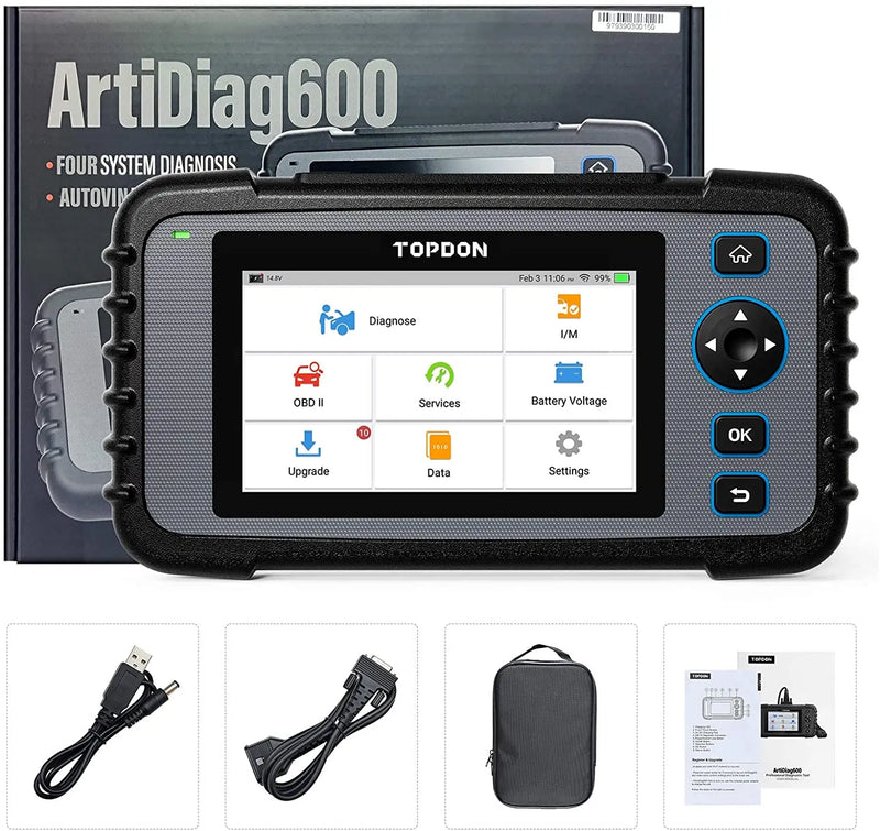 Topdon Artidiag 600 OBD2 DTC Fault Code Car Scan Tool OBD Diagnostics Scanner Topdon