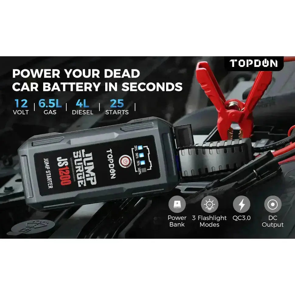 Topdon Js2000 2000a Jump Starter Power Bank 12v Car Starting Device - FairTools
