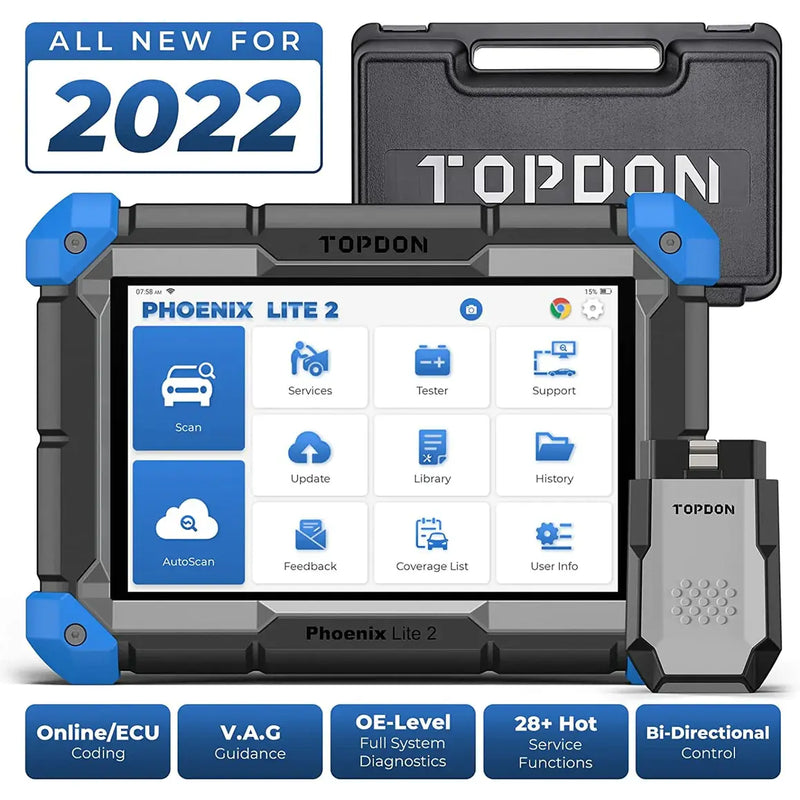Topdon Phoenix Lite2 All System Bi-directional Auto-diagnostic Tool Obd2 Scanner Topdon