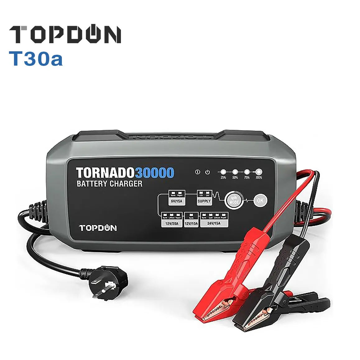 Topdon T30a 6v-24v Smart Battery Charger Topdon