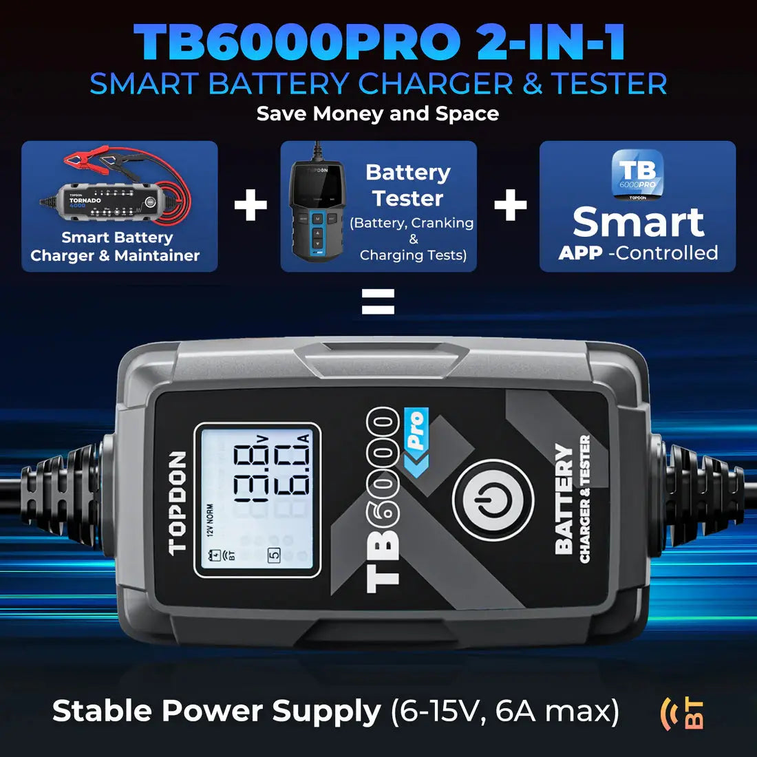 Topdon TB6000 Pro Battery Charger Battery Tester FairTools