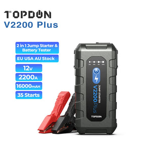 Topdon V2200 Plus Portable Jump Starter And Battery Tester And Analyzer