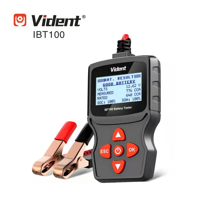 Vident iBT100 Car Battery Tester 12V Battery Analyzer 100-1100 CCA Automotive Tester Vident