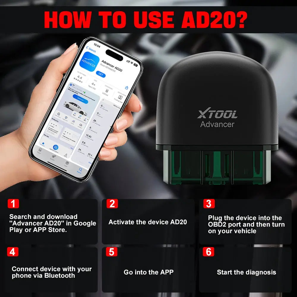 XTOOL Advancer AD20 OBD2 Code Reader for iPhone Android - FairTools
