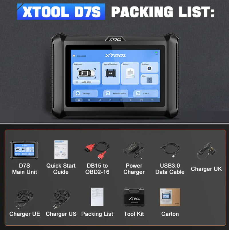 XTOOL D7S Automotive Diagnostic Scanner, Bidirectional Scan Tool, Support DoIP & CAN FD - FairTools