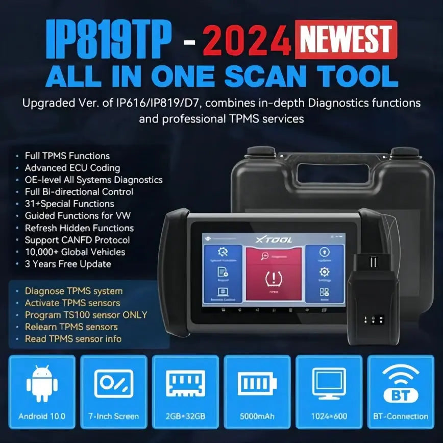 XTOOL IP819TP Car Diagnostic Scan tool, Key Coding, TPMS Tool FairTools