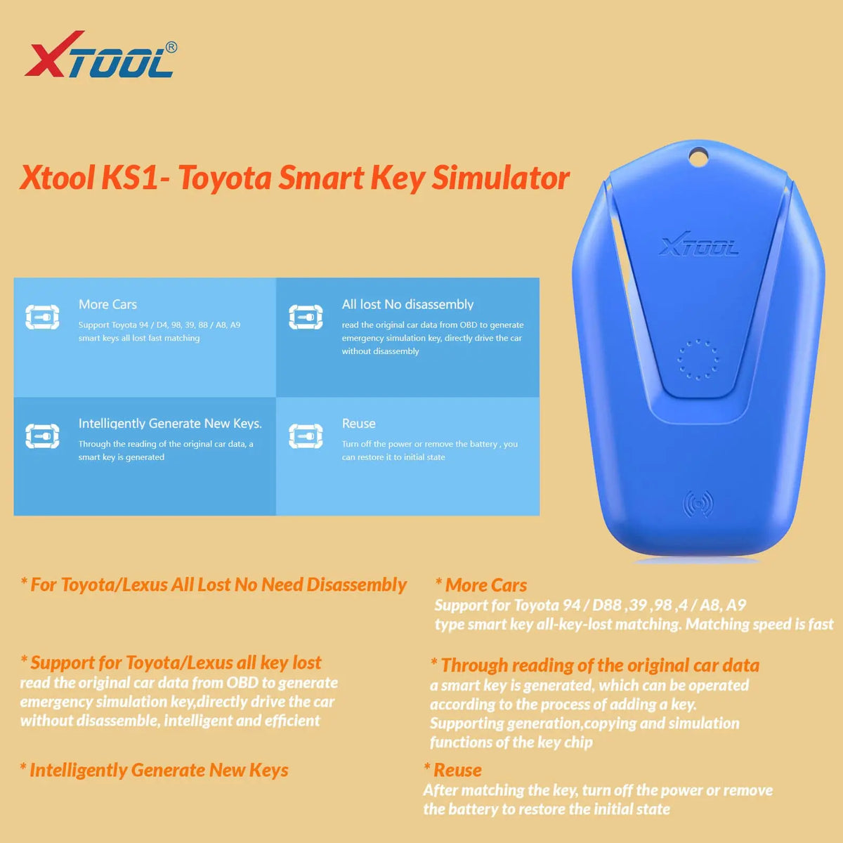 XTool KS-1 Toyota Smart Key