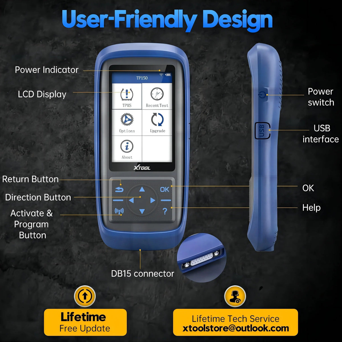 XTOOL TP150 TPMS Programming Tool, Includes 4 Free Sensors Xtool